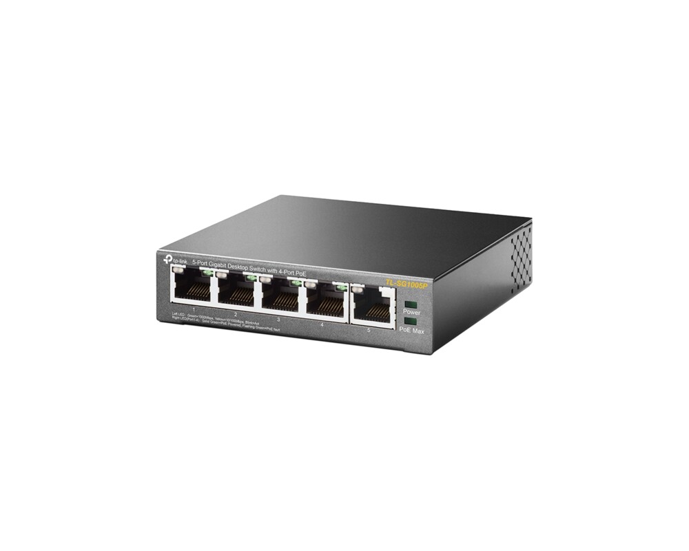 Switch (Комутатор) 5-портов гигабитов настолен комутатор с 4-порта PoE+ 2 TL-SG1005P 9 Switch (Комутатор) 5-портов гигабитов настолен комутатор с 4-порта PoE+ 2 TL-SG1005P 9